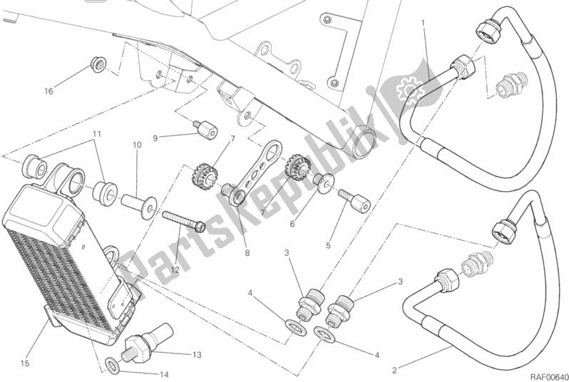 Tutte le parti per il Radiatore Dell'olio del Ducati Scrambler Full Throttle USA 803 2019